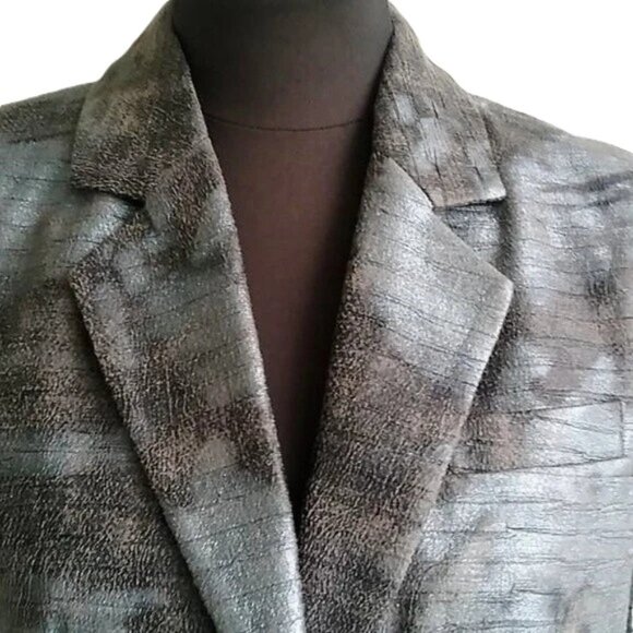 CHI by Falchi Silver & Black Texture Blazer Jacket ( SMALL ) NWT  Retail $109.00 - Picture 2 of 6